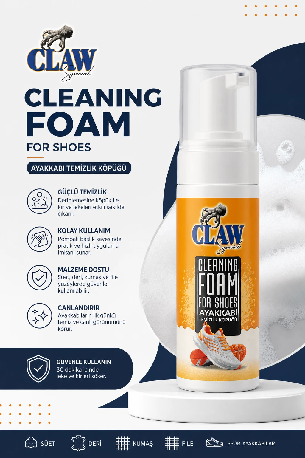 Claw Special Ayakkabı Temizleme Köpüğü